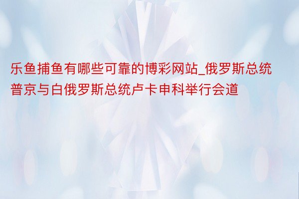 乐鱼捕鱼有哪些可靠的博彩网站_俄罗斯总统普京与白俄罗斯总统卢卡申科举行会道