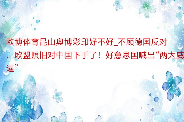 欧博体育昆山奥博彩印好不好_不顾德国反对，欧盟照旧对中国下手了！好意思国喊出“两大威逼”